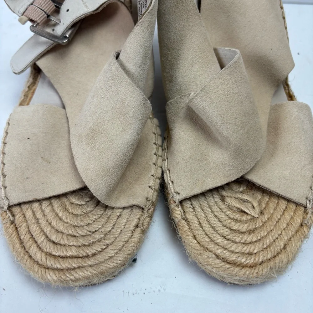 Caslon Women's Beige Wedge Sandals Espadrille Cream Size 10.5